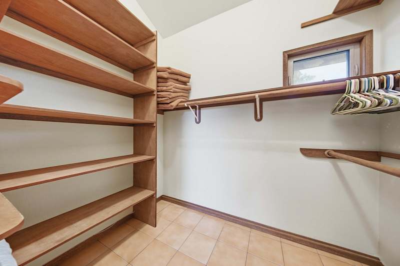 Spacious closet for clothes and storage