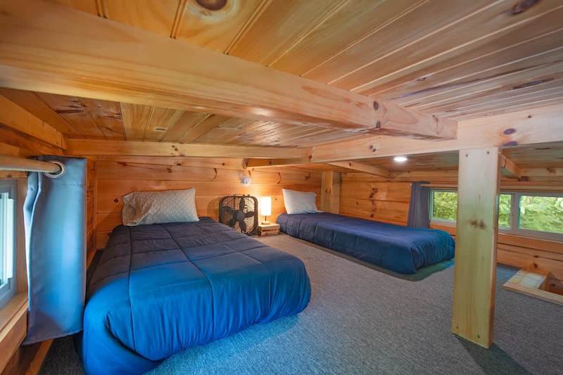 Low ceiling loft (4ft) twin beds. Great for kids!