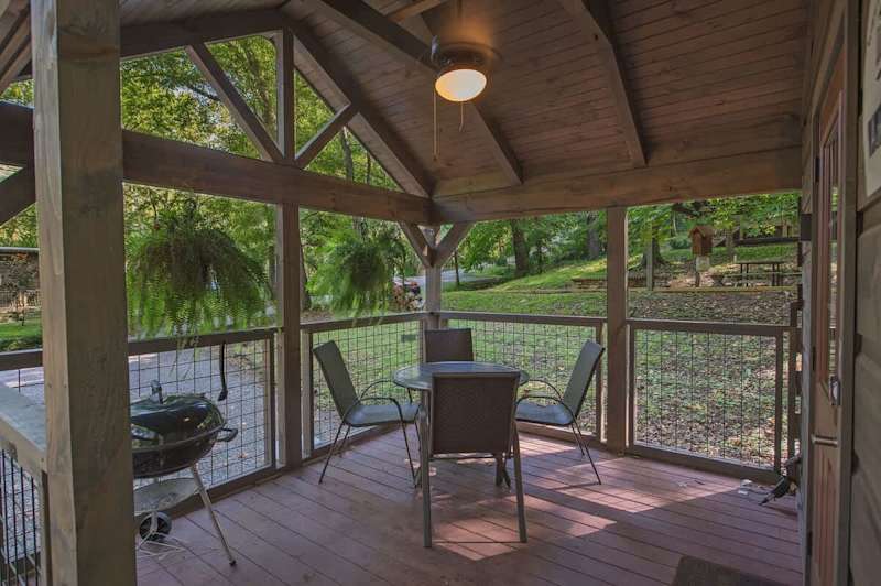 Front Deck with a barbecue grill and furniture.