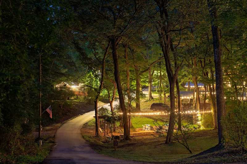 The property is magical at night!