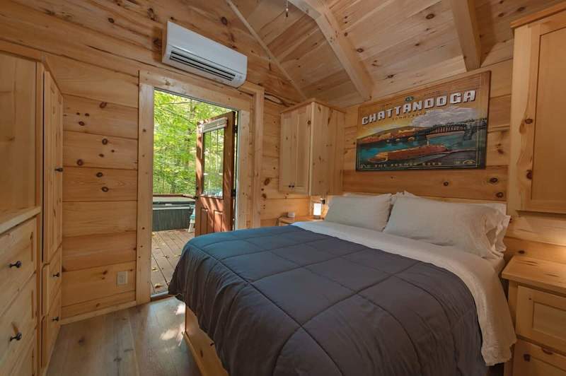 Main Bedroom located Downstairs with queen bed
