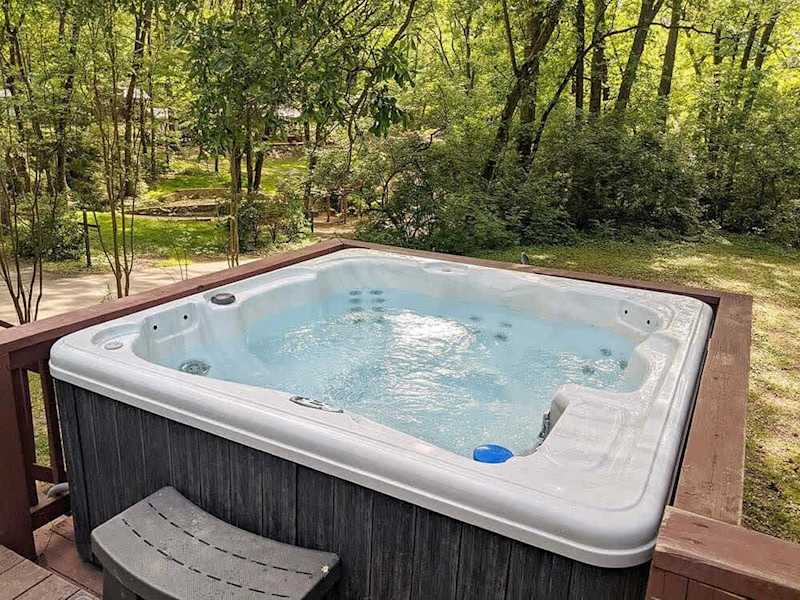 Private hot tub off back deck