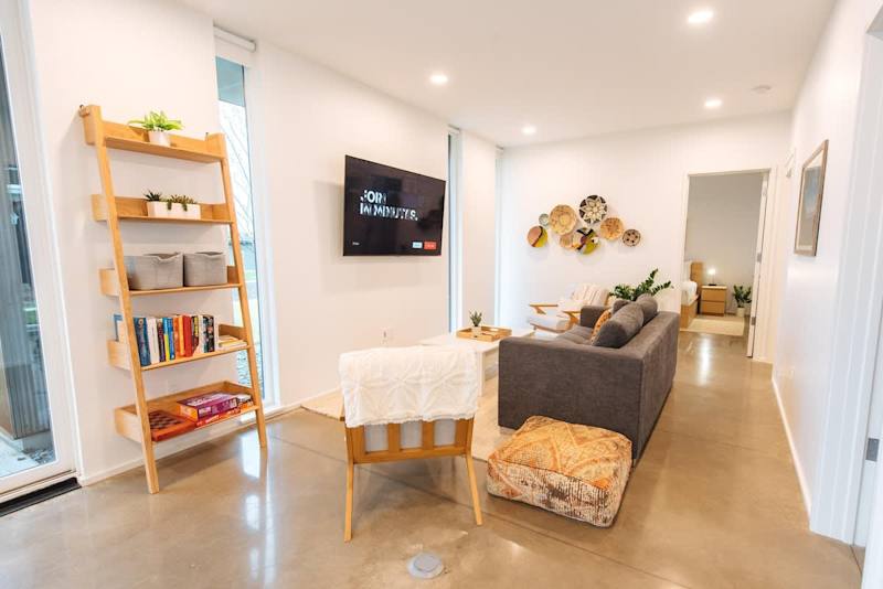 Your living room features a smart TV equipped with all of your favorite streaming services and live TV. The sofa is a queen sized sleeper.