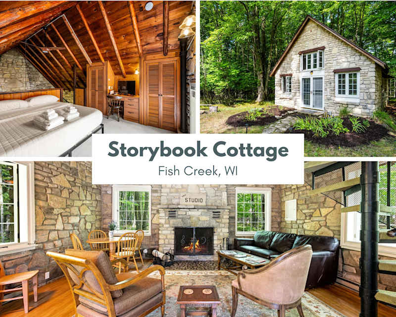 Storybook Cottage · Fireplace · Fish Creek