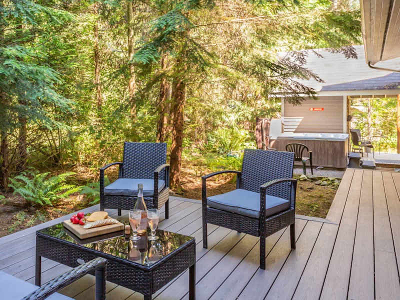 Private Rear Deck with Furniture