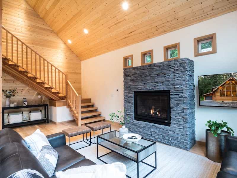 Living Room with large Gas Fireplace