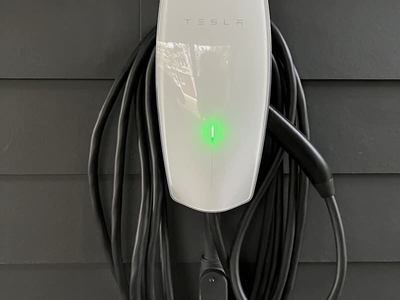 Tesla Charging Station conveniently located in Carport