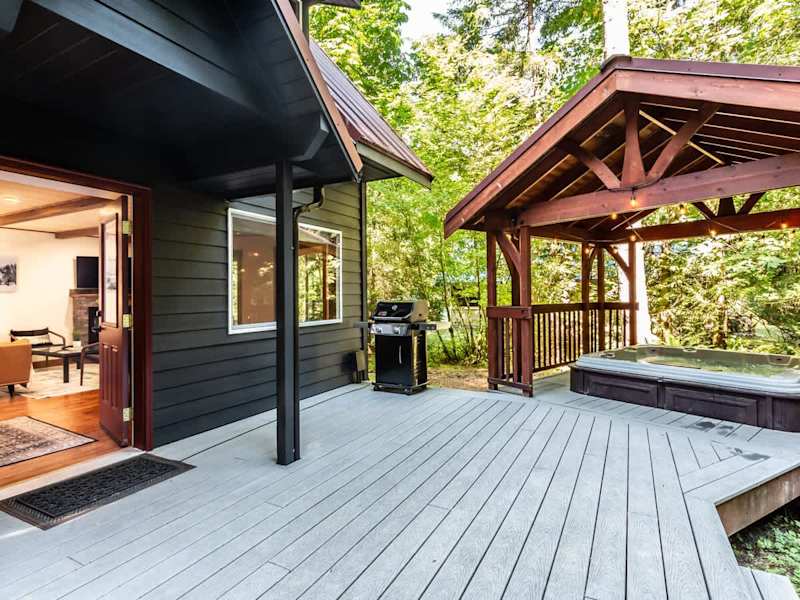 Enjoy a large back deck with a private backyard and convenient BBQ access directly outside the kitchen. 