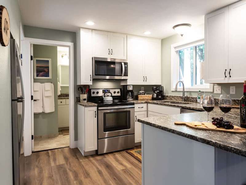 Kitchen, door to full bathroom