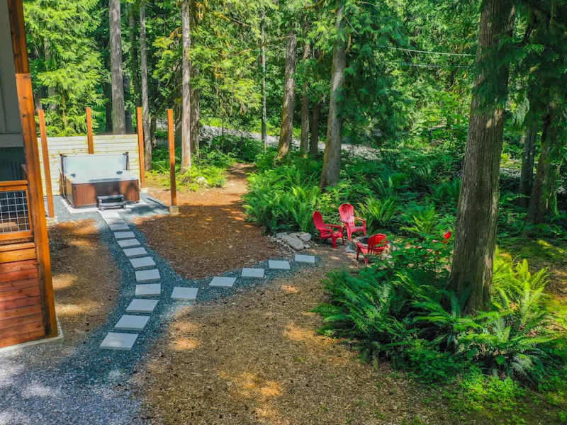 path to new hot tub and fire pit