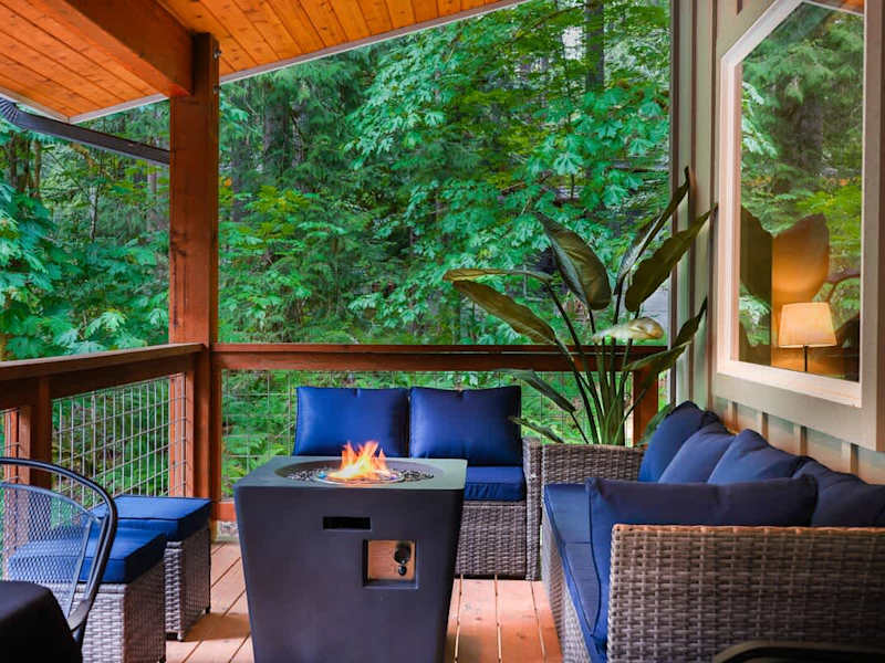 Upper Terrace with Gas fire table
