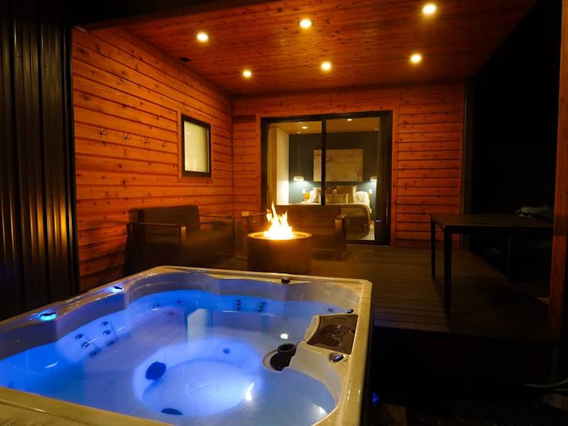Soak away the day in the hot tub right off the master suite or gather around for tasty smore's around the fire!