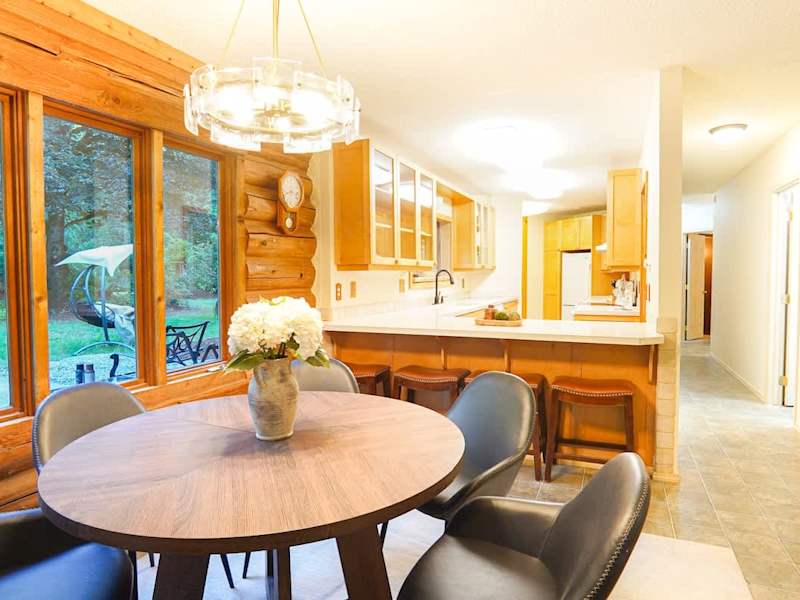 Secondary dining area across from secondary living area