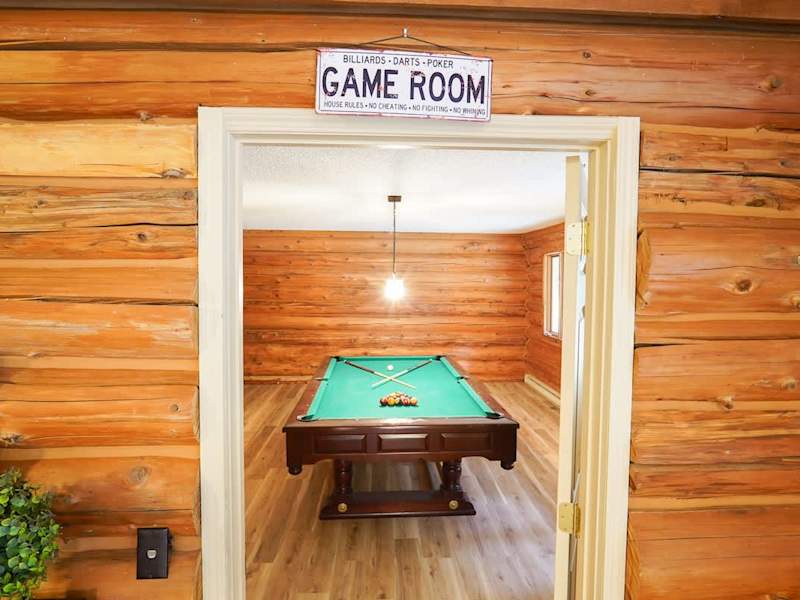Game room across from secondary living area