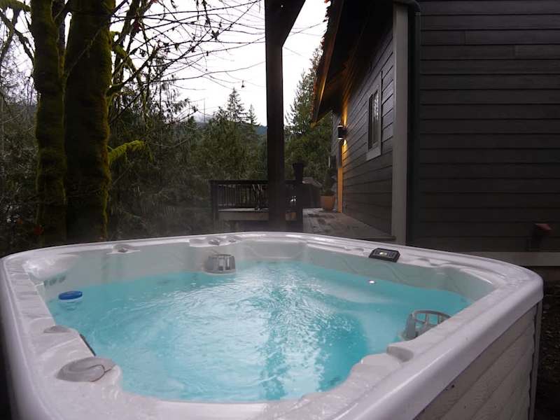 Private covered hot tub 