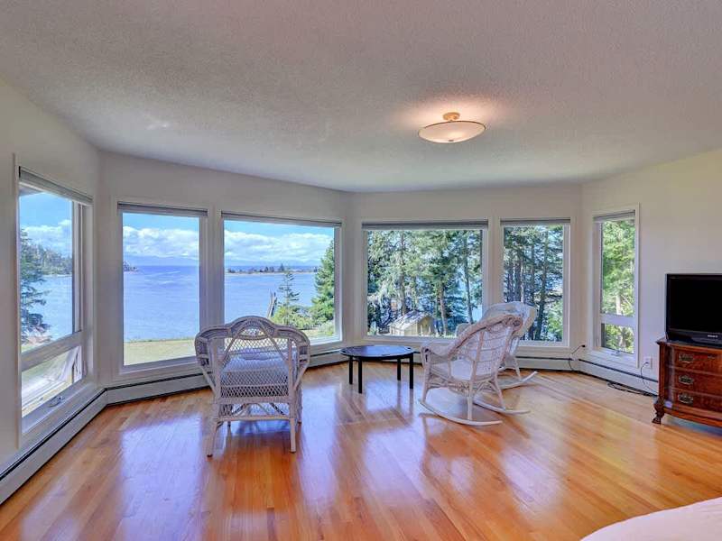 Master bedroom with wide ocean views.