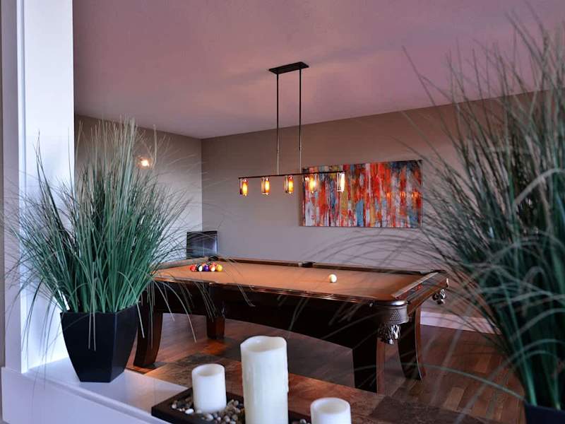 View of the billiards room from the formal living room.