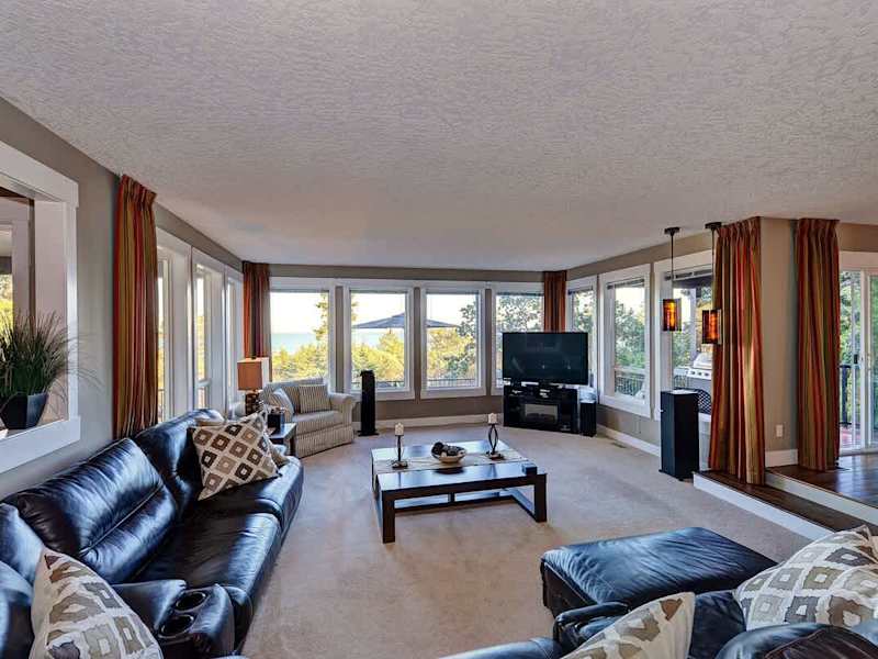 Formal living room with 3D television.