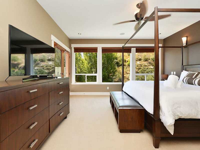 Upper Main level master bedroom with King bed. 