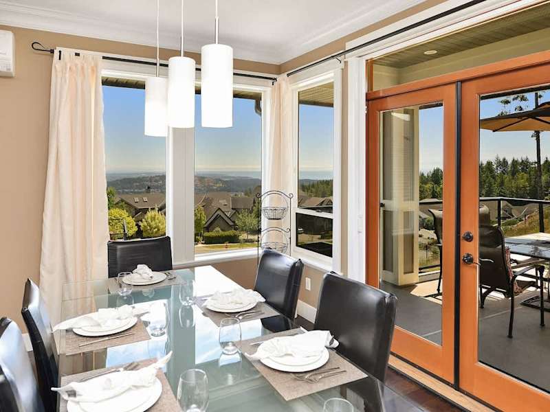 Upper main level kitchen dining space. 