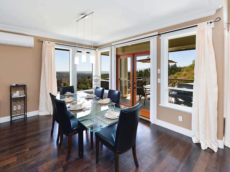 Upper main level kitchen dining space. 