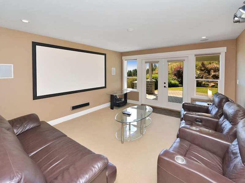 Main level media room. 