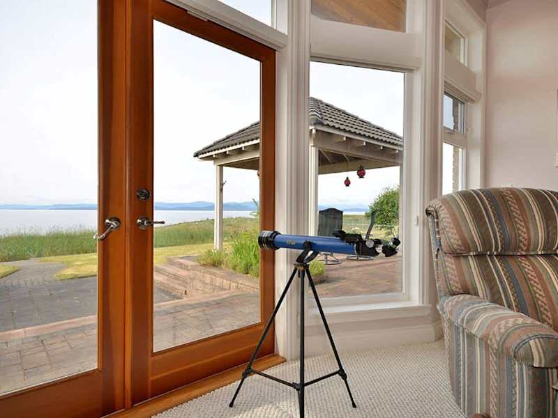 Enjoy the stunning ocean views with a telescope.