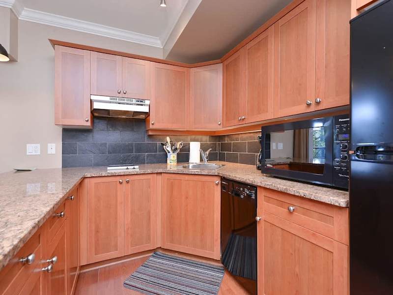 Kitchen space in open plan. 