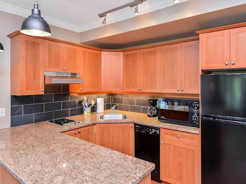 Kitchen space in open plan. 