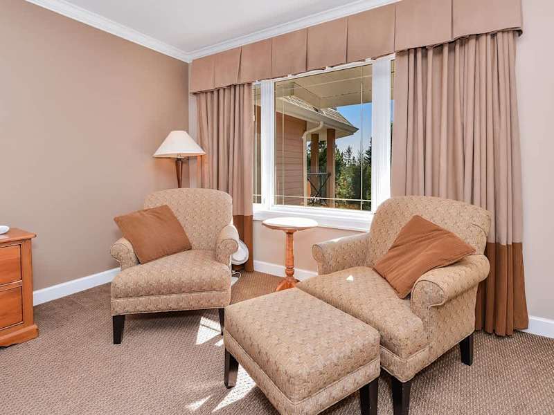 Master bedroom seating space. 