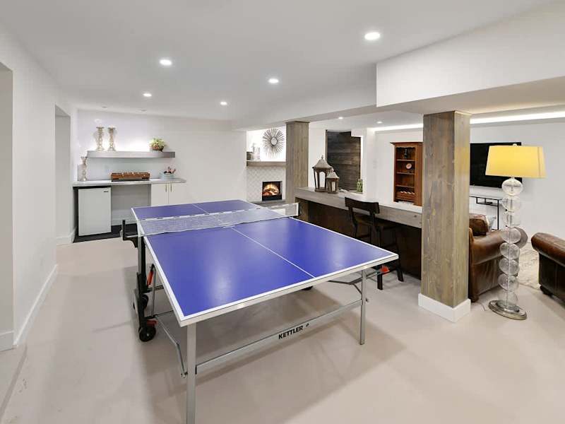 Lower level family room for family fun.