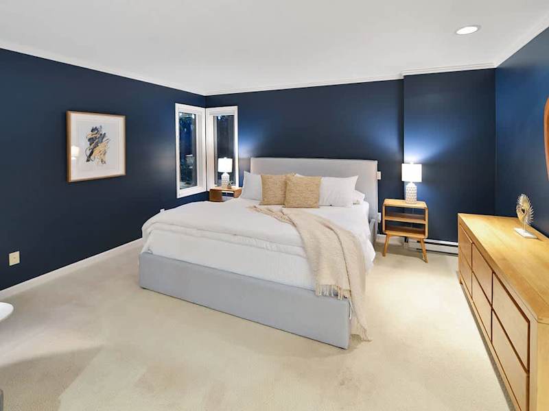 Master bedroom with king bed.