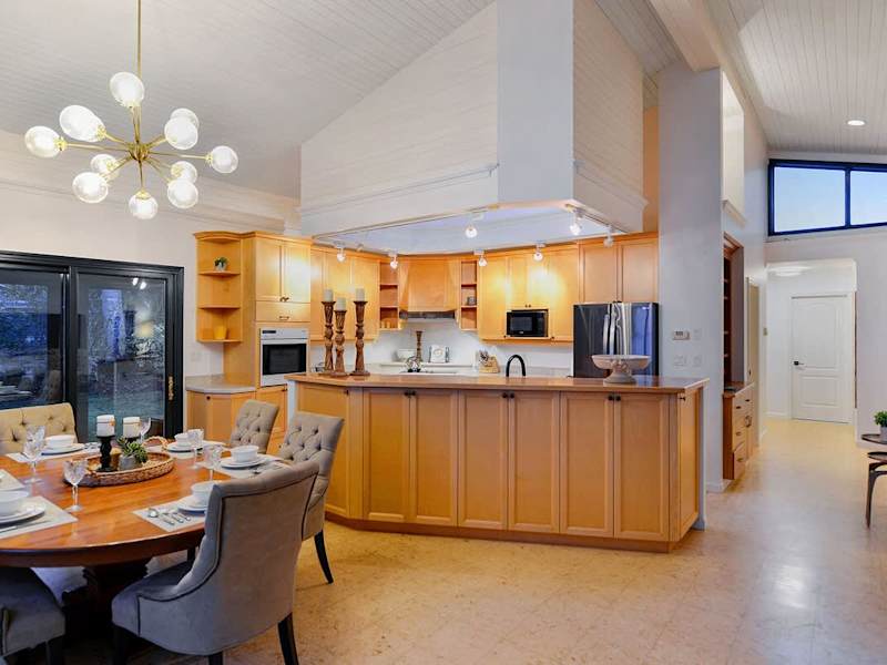 Open plan living with spectacular views on the main level.
