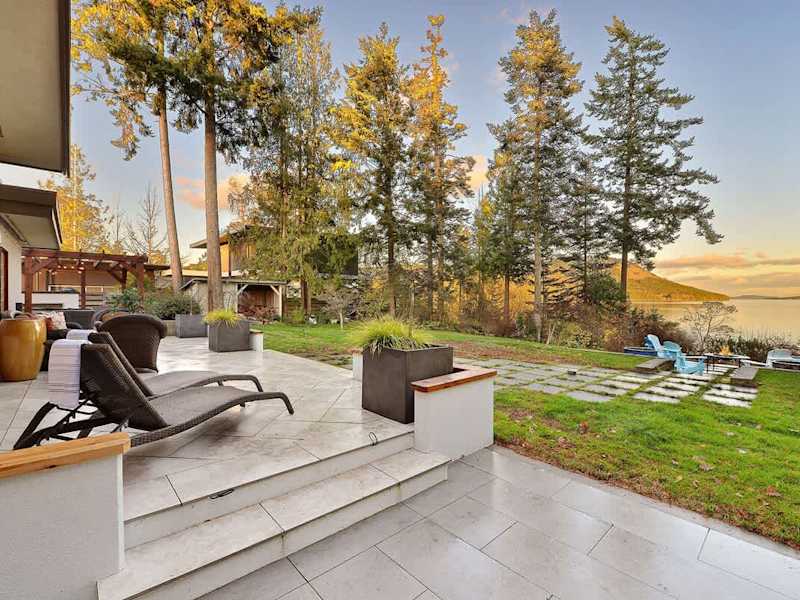 Overview patio spaces. This image is from the winter, imagine spring, summer, and fall.