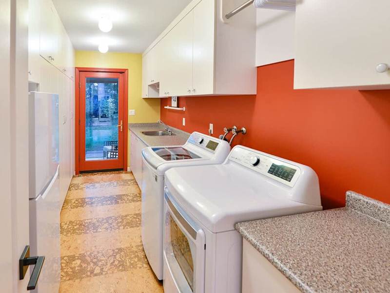 In suite laundry room.