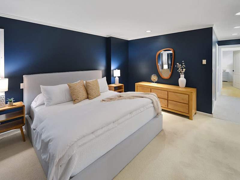 Master bedroom with king bed.