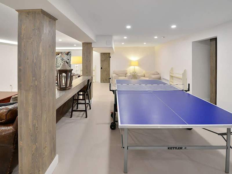 Lower level family room for family fun.