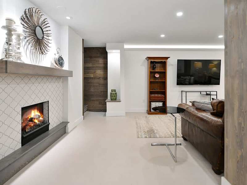 Lower level family room for family fun.