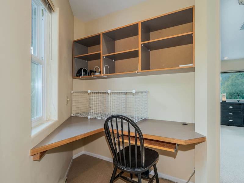 Primary bedroom has a little office space. 
