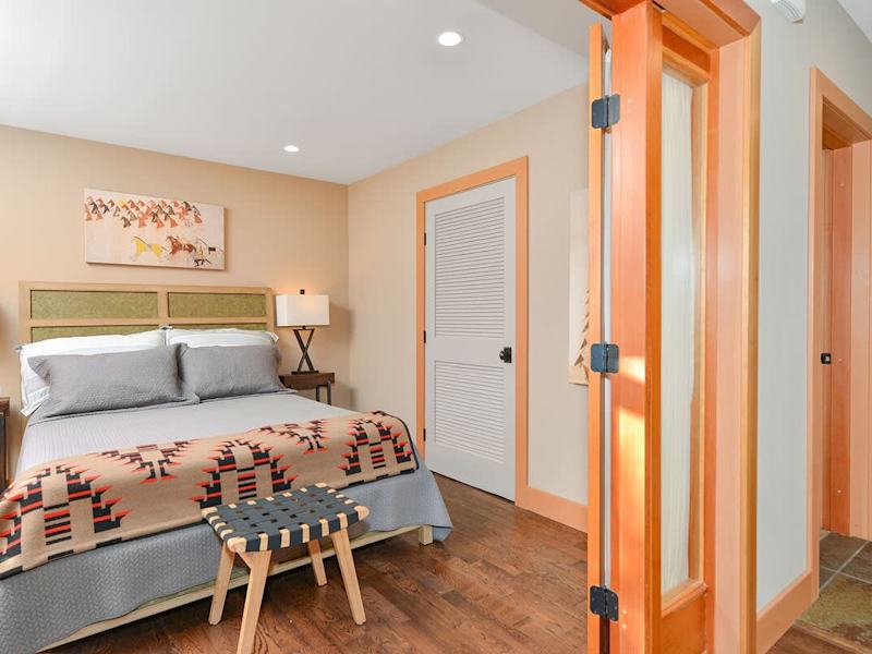 Primary bedroom with views.