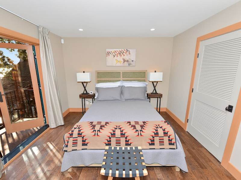 Primary bedroom with views.