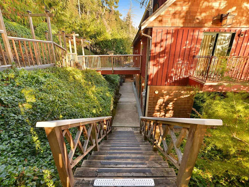 Stairs to the suite access.