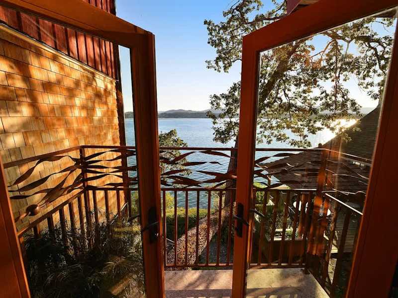 Private balcony off the primary bedroom.