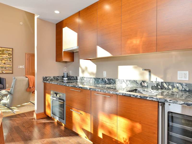 Modern European styled kitchen.