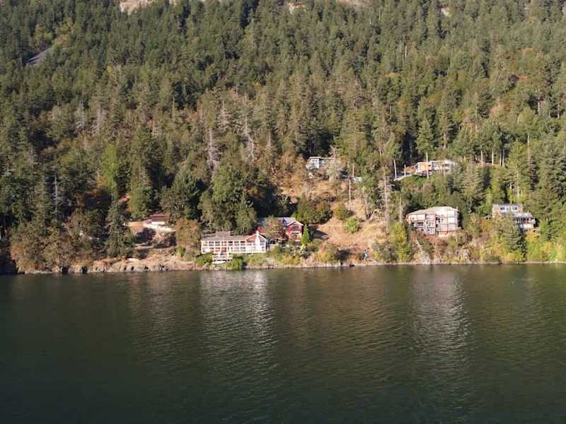 Sky view of the Tree House Suites Cowichan Bay.