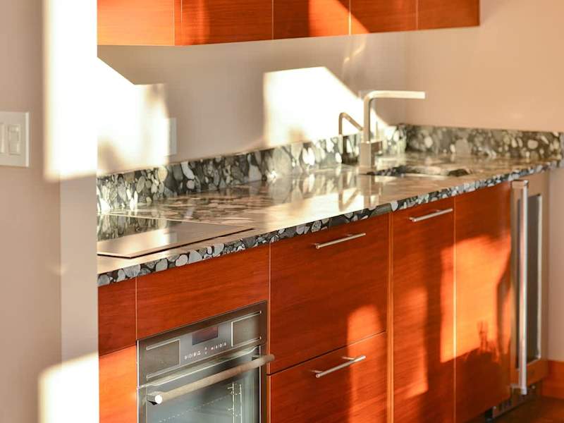 Modern European styled kitchen.