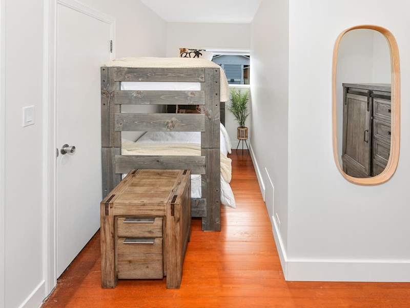 Third bedroom with single bunks.