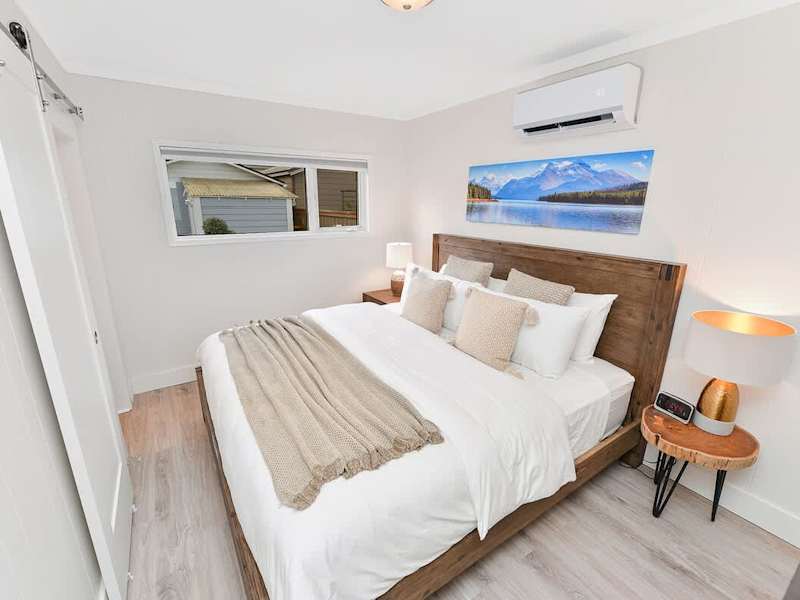 Primary bedroom with king bed.