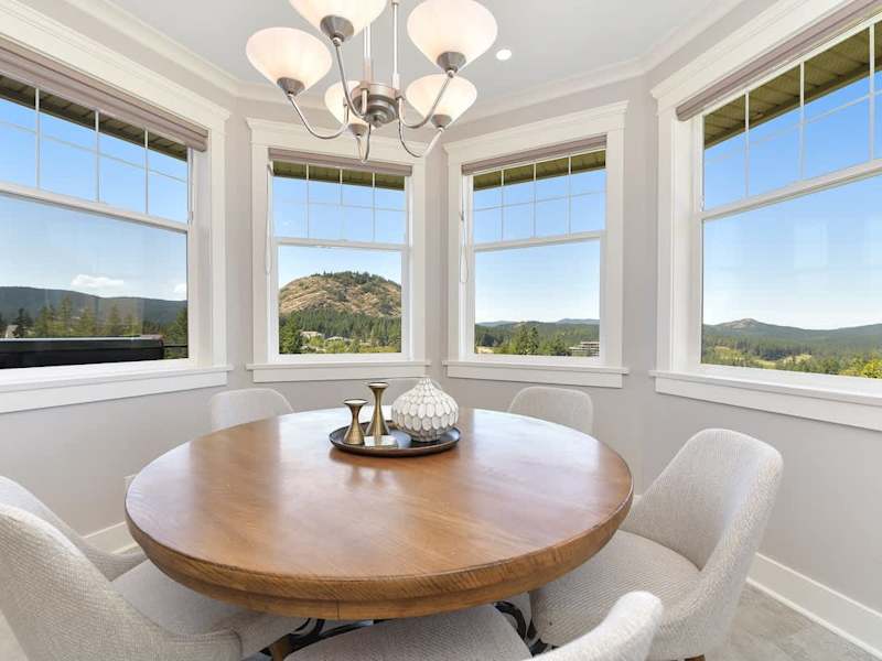 Incredible views of the main floor kitchen breakfast nook.