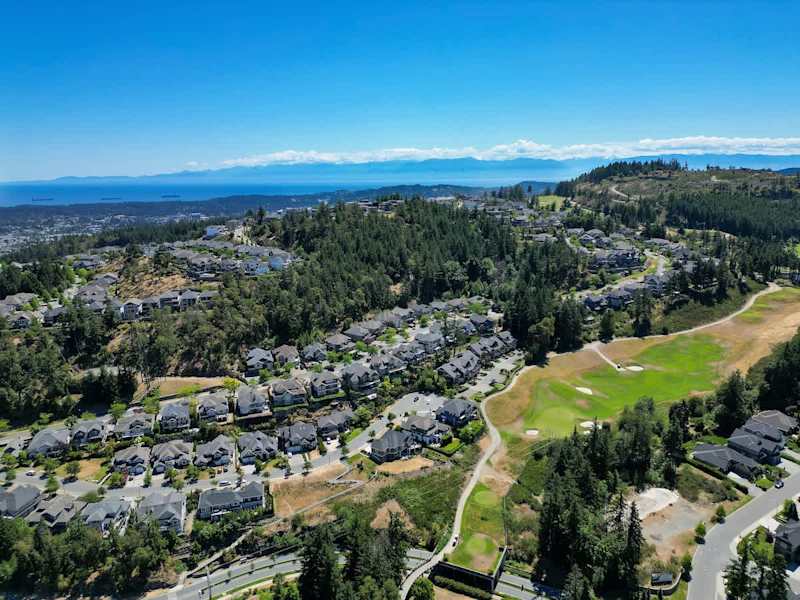 Aerial views from above the house.